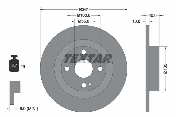 Brake Disc TEXTAR 92130200