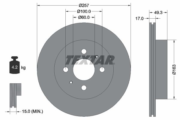 Brake Disc TEXTAR 92131200