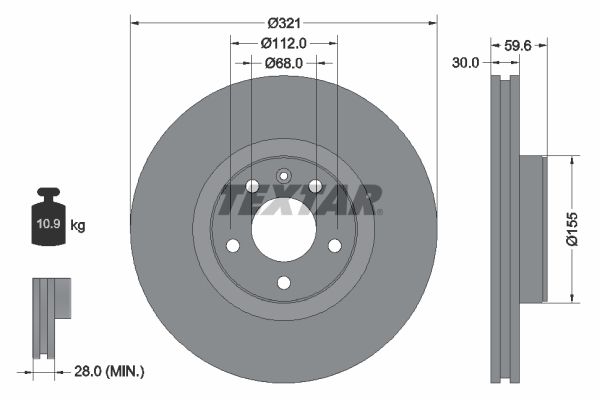 Brake Disc TEXTAR 92132305