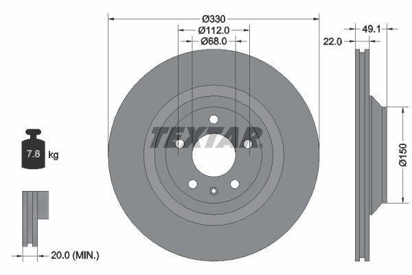 Brake Disc TEXTAR 92132603