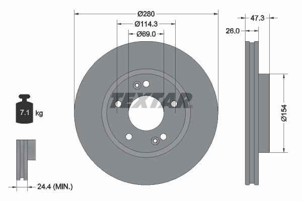 Brake Disc TEXTAR 92133905