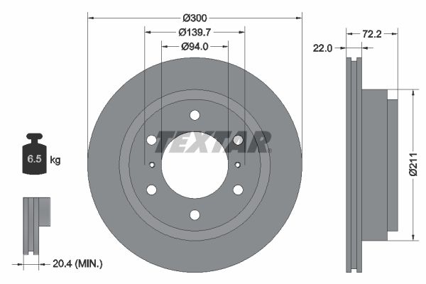 Brake Disc TEXTAR 92135103