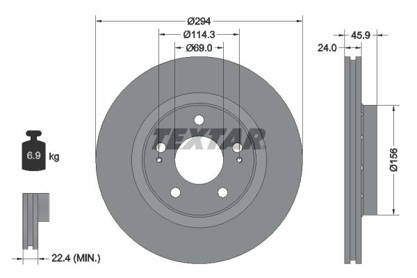 Brake Disc TEXTAR 92135203