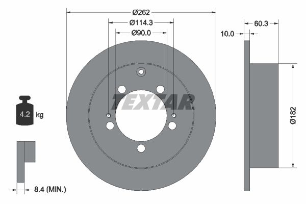 Brake Disc TEXTAR 92136103