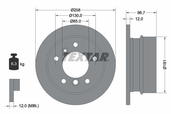 Brake Disc TEXTAR 92137503