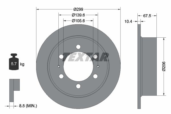 Brake Disc TEXTAR 92138500