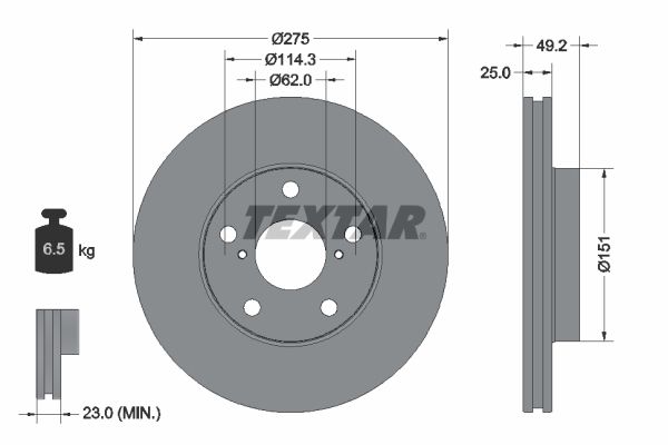 Brake Disc TEXTAR 92139703