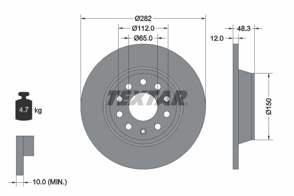 Brake Disc TEXTAR 92140803