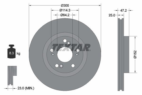 Brake Disc TEXTAR 92140903