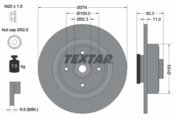 Brake Disc TEXTAR 92141403