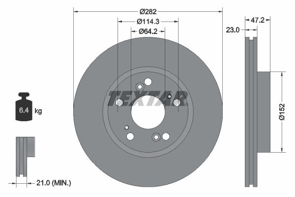 Brake Disc TEXTAR 92144403