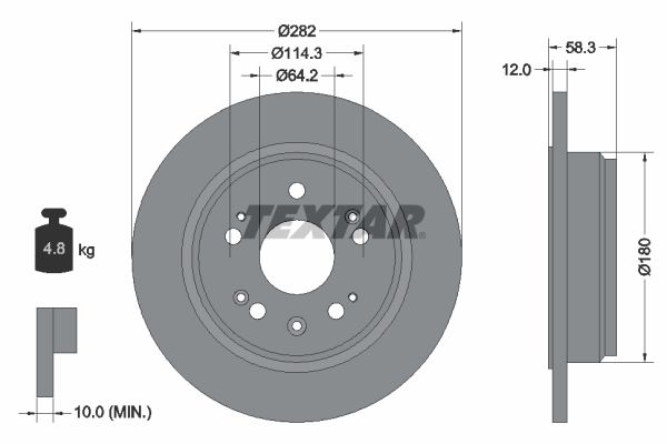 Brake Disc TEXTAR 92144500