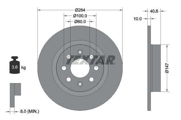 Brake Disc TEXTAR 92145903