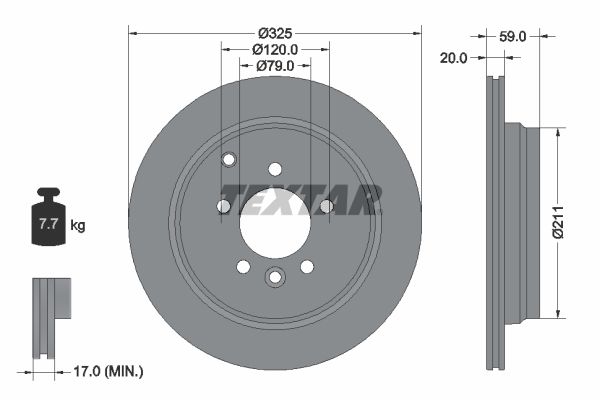 Brake Disc TEXTAR 92147603