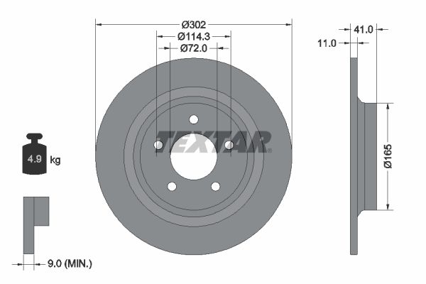 Brake Disc TEXTAR 92148200