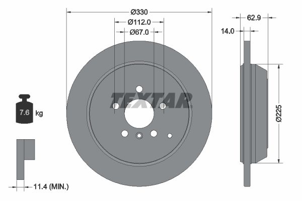 Brake Disc TEXTAR 92150803