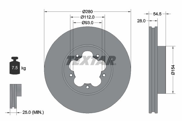 Brake Disc TEXTAR 92151803