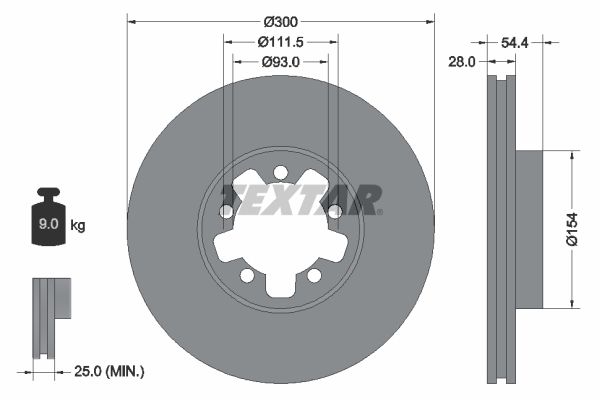 Brake Disc TEXTAR 92151903