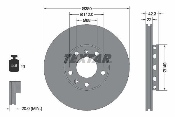 Brake Disc TEXTAR 92152203