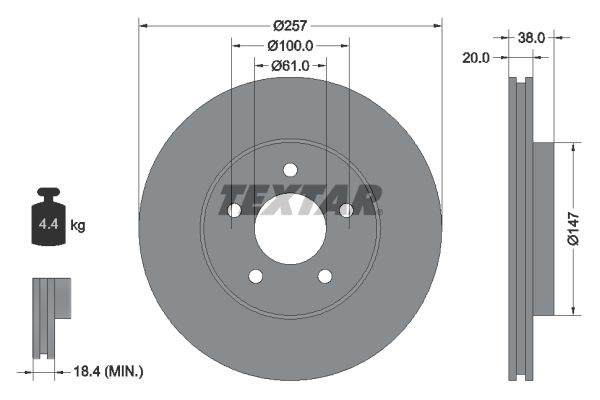 Brake Disc TEXTAR 92152403