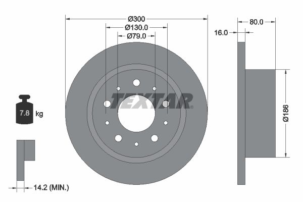 Brake Disc TEXTAR 92157600