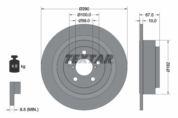 Гальмівний диск TEXTAR 92158800