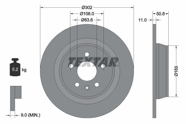Гальмівний диск TEXTAR 92159303