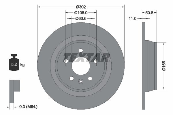 Brake Disc TEXTAR 92159303