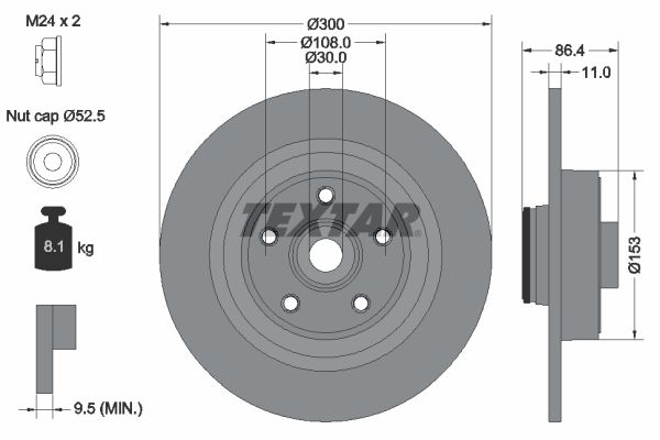 Brake Disc TEXTAR 92159803