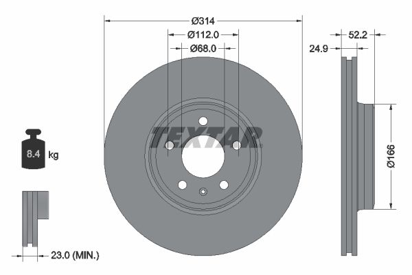 Brake Disc TEXTAR 92159905