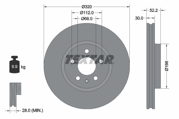 Brake Disc TEXTAR 92160005