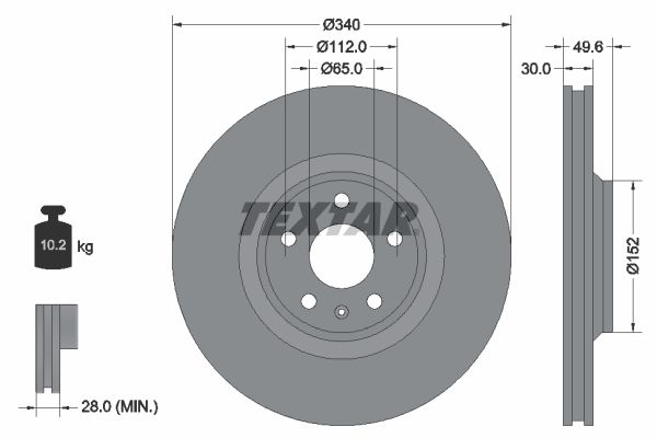 Brake Disc TEXTAR 92160505