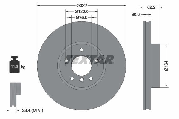 Brake Disc TEXTAR 92160805