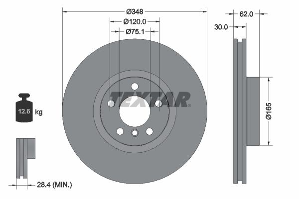 Brake Disc TEXTAR 92160905