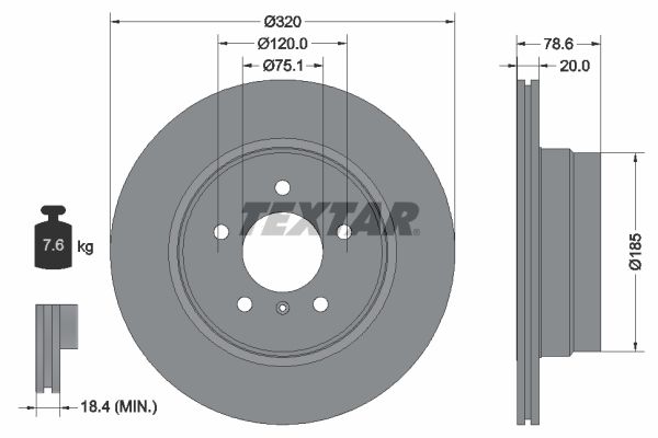 Brake Disc TEXTAR 92161103