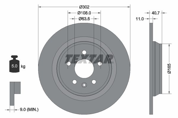 Brake Disc TEXTAR 92162903