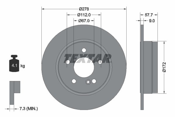 Brake Disc TEXTAR 92163103