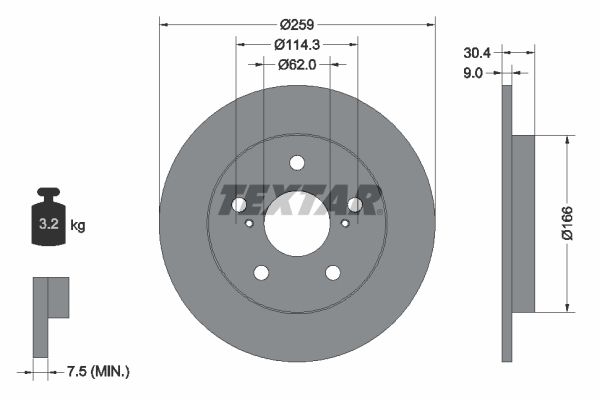 Brake Disc TEXTAR 92164103