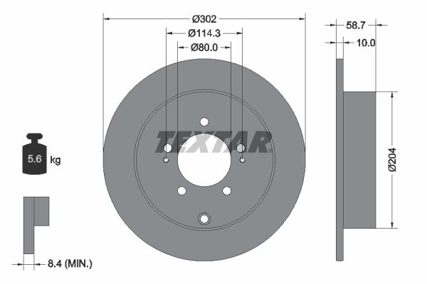 Brake Disc TEXTAR 92167003