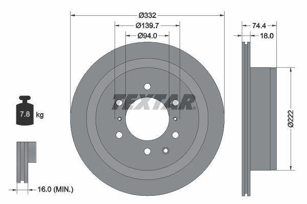 Brake Disc TEXTAR 92167303