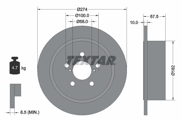 Brake Disc TEXTAR 92167800