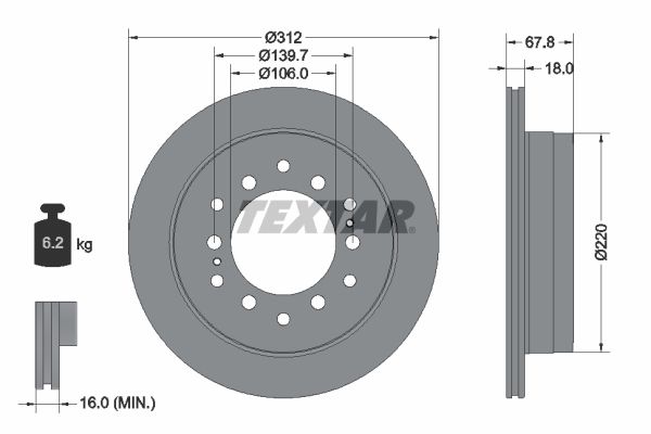 Brake Disc TEXTAR 92170103