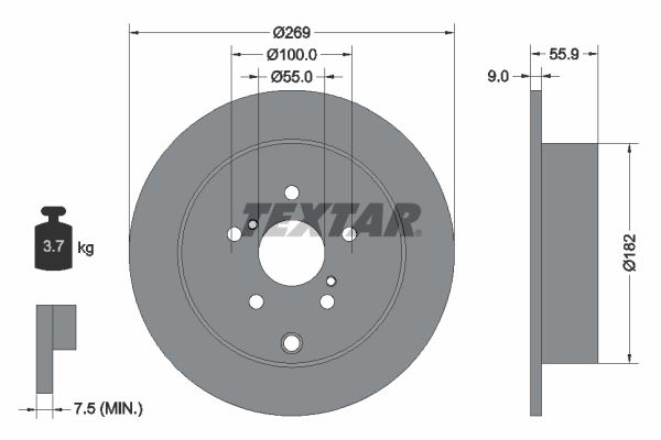 Brake Disc TEXTAR 92170403