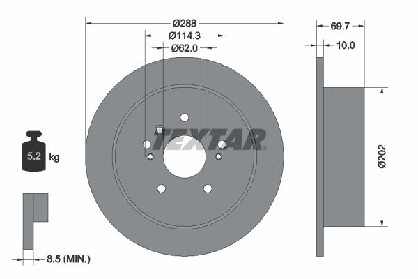 Brake Disc TEXTAR 92171603