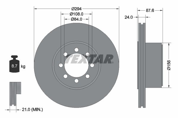 Brake Disc TEXTAR 92171700