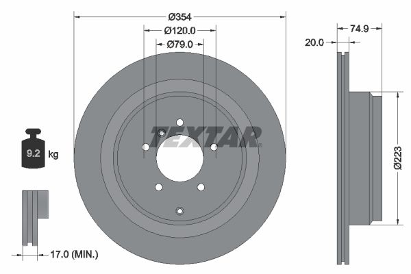 Brake Disc TEXTAR 92175503