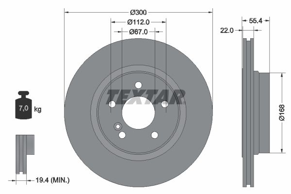 Brake Disc TEXTAR 92176203