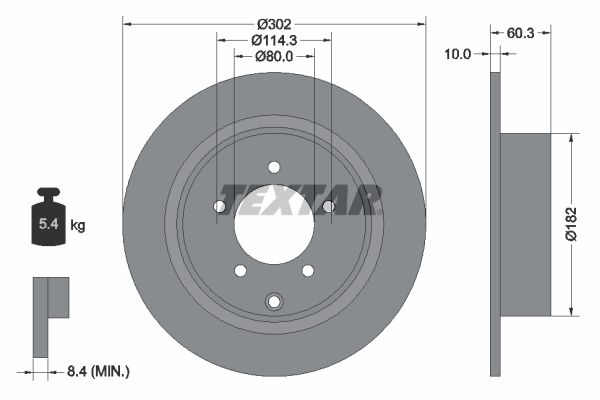 Brake Disc TEXTAR 92177303