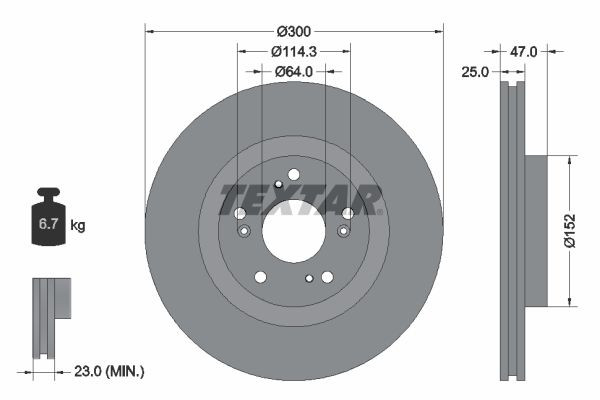 Brake Disc TEXTAR 92177903