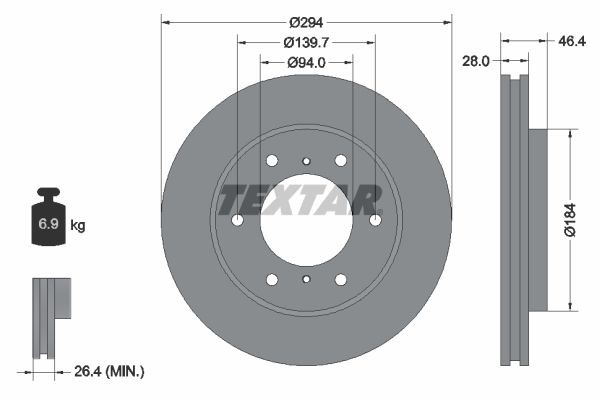 Brake Disc TEXTAR 92180205